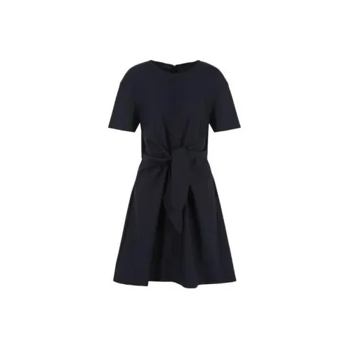 EMPORIO ARMANI Короткое платье с короткими рукавами женское морской синий