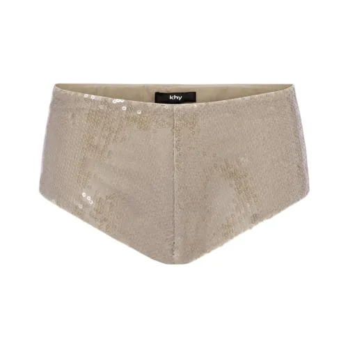 Khy x SIA ARNIKA FW24 Sequins Micro Short Casual Shorts Women's Champagne Champagne