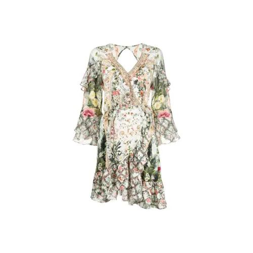 CAMILLA SS24 Длинное платье с длинными рукавами женское многоцветное