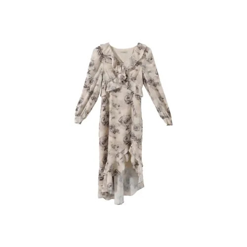 YUMOMO STAR Женские Длинные Платья с Рукавами