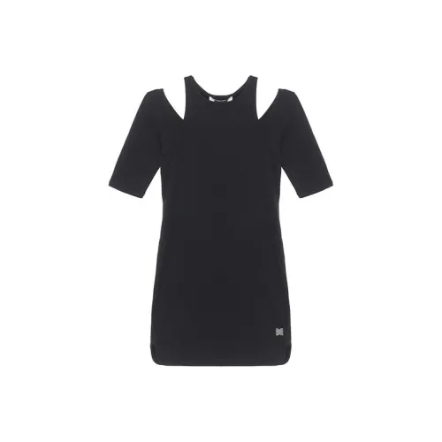 EENK Black Женские Короткие Платья с Рукавами