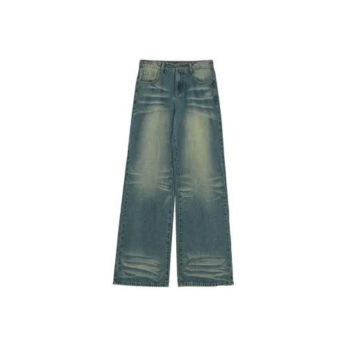 YITOUAGUA Выстиранные синие женские джинсы