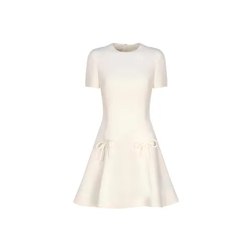 Valentino FW23 Короткий рукав Платье Женское Белое