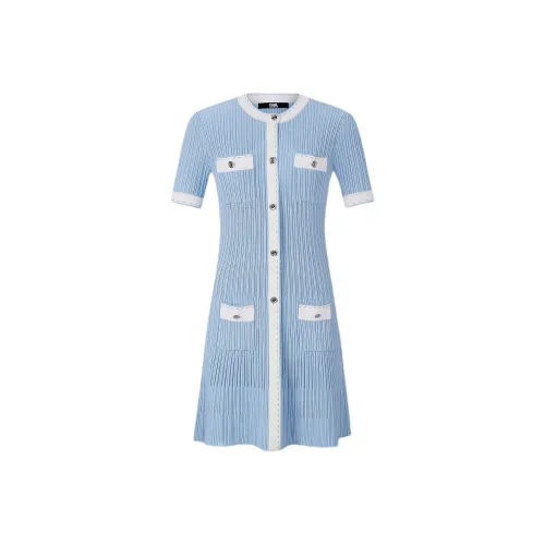 KARL LAGERFELD Короткий рукав Платье Женское Синий