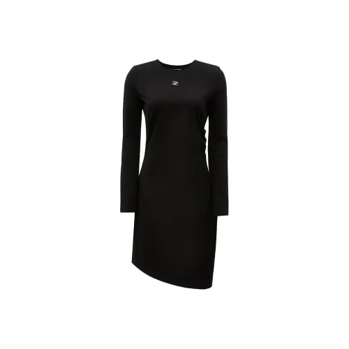 Only H1Z черное женское платье с длинным рукавом