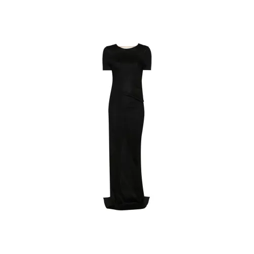 TF SS25 Короткий рукав Платье Женское Черное