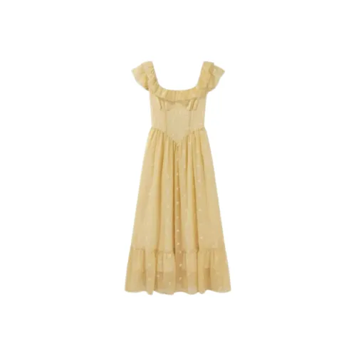 ABBY GODDESS Короткое платье с короткими рукавами женское желтое