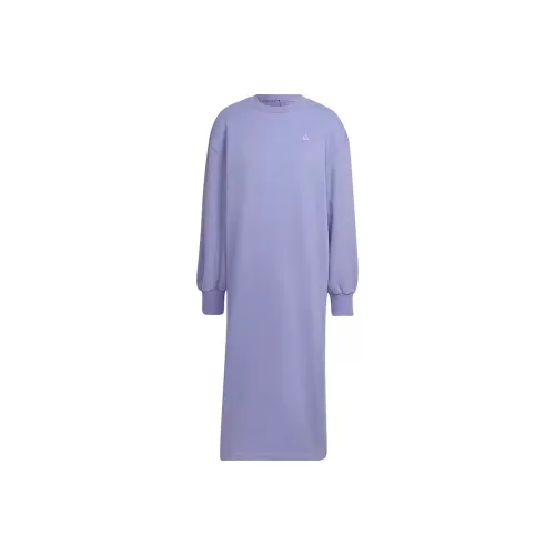 Adidas Длинное платье с длинным рукавом женское светло-фиолетовое