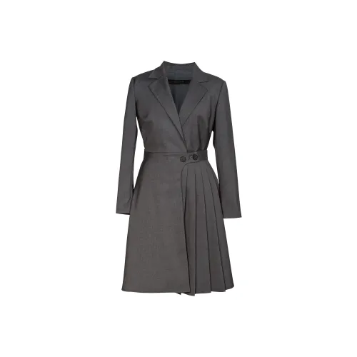 ROEYSHOUSE Длинное платье с длинными рукавами женское темно-серое