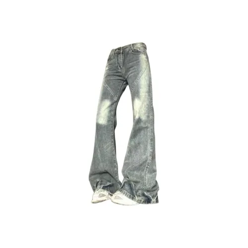 KULAIYA Джинсы Унисекс Винтажный Светло-Синий