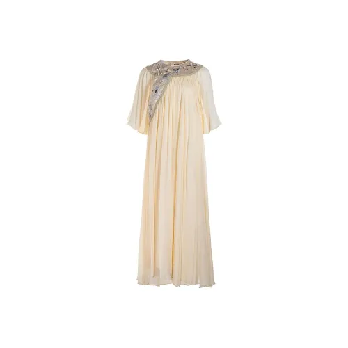 A LIFE ON THE LEFT Короткий рукав платье женский цвет слоновая кость