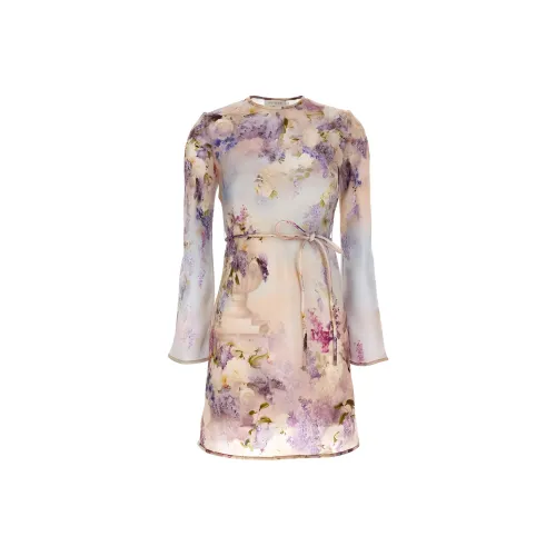 Zimmermann Многоцветные Женские Длинные Платья с Рукавами