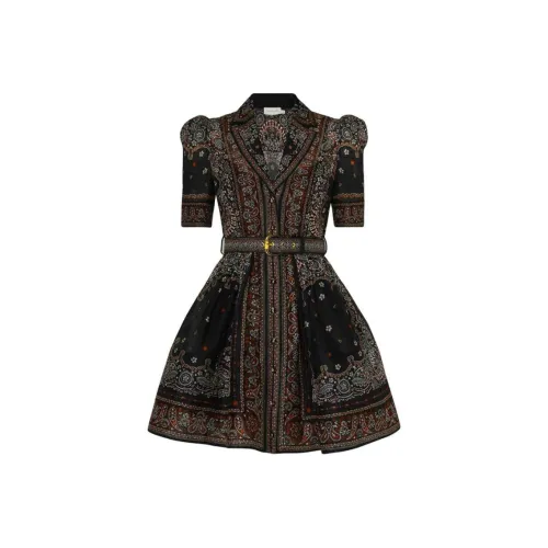 Zimmermann Черный Шляпа на голову Женские Платья с коротким рукавом