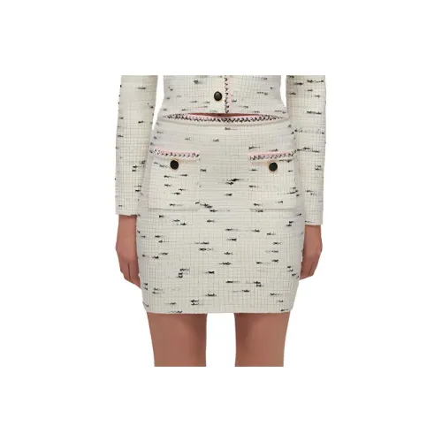 Self Portrait SS22 Повседневные короткие юбки Женские Белые