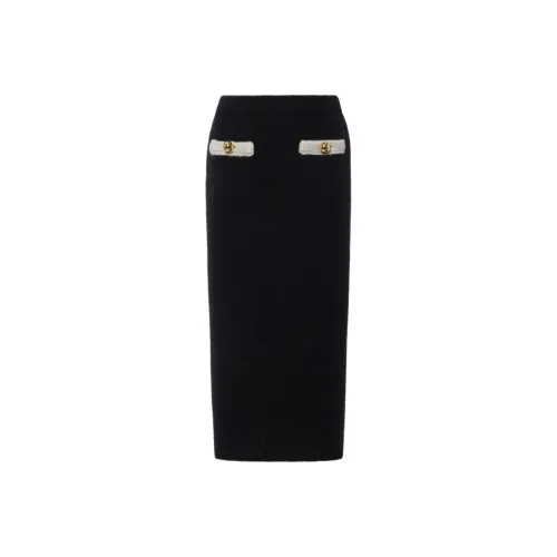Alessandra Rich FW24 KNIT Длинная Юбка Женская Черная