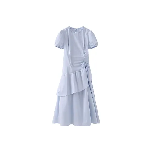 PLAY BUSH Короткий рукав Платье Женское Светло-синий