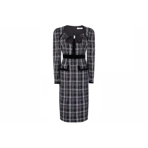 Anmani Черно-белая панда Женские Длинные Платья с Рукавами