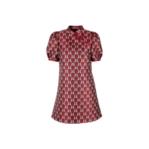 JORYAweekend Короткий рукав Платье Женское Красное
