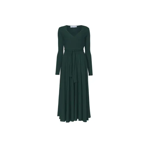 PROENZA SCHOULER Зеленое Женское Длинное Платье с Рукавами