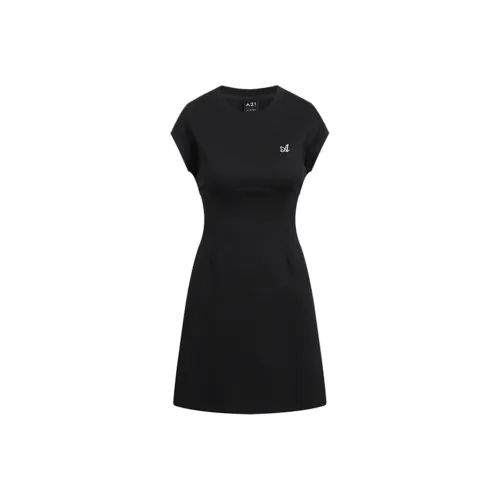 A21 Короткий рукав Платье Женское Черное