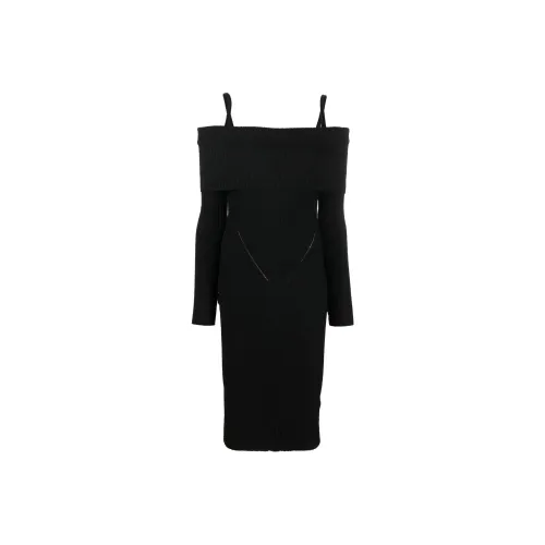 ADAMO Длинное платье с длинными рукавами женское черное