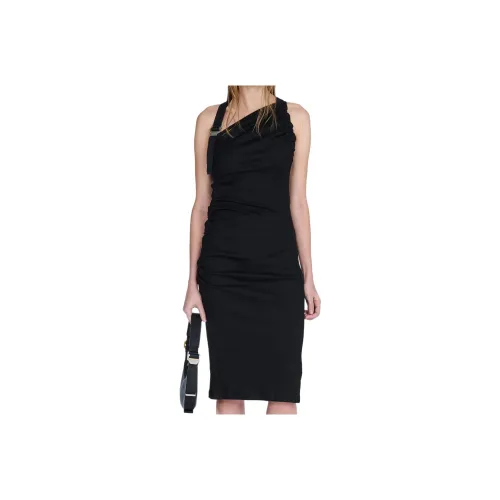 DION LEE SS24 SAFETY SLIDER RIB DRESS Sleeveless DRESS Women's Black