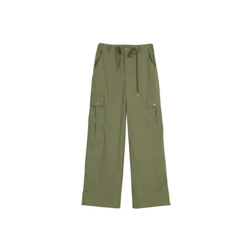 Розовые карго штаны женские армейский зеленый