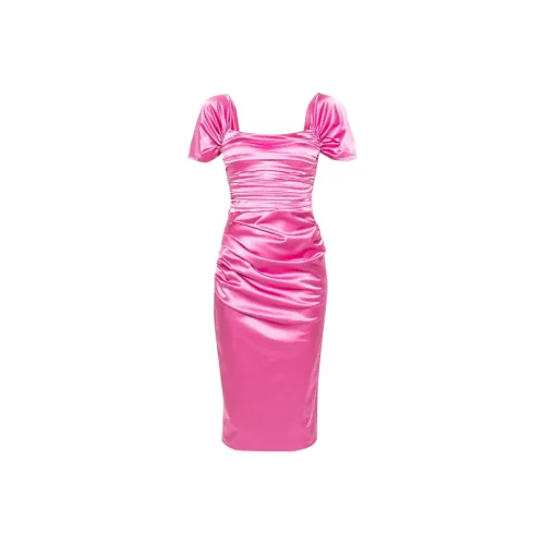 CHIARA BONI La Petite Robe Розовый бабл-гам Женские Короткие Платья с Рукавами