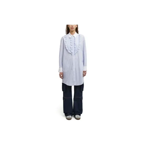 MSGM Blue Женские Длинные Платья с Рукавами