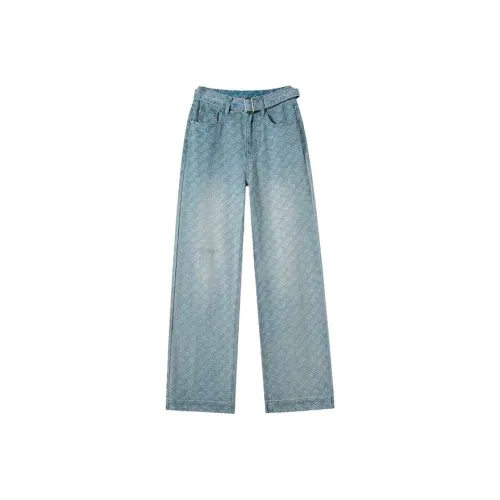 HUINIAN Джинсы Женские Винтаж Синий