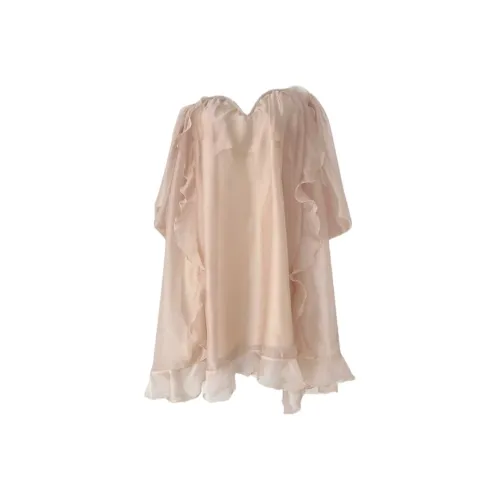 YGPRW Короткий рукав Платье Женское Шампанское