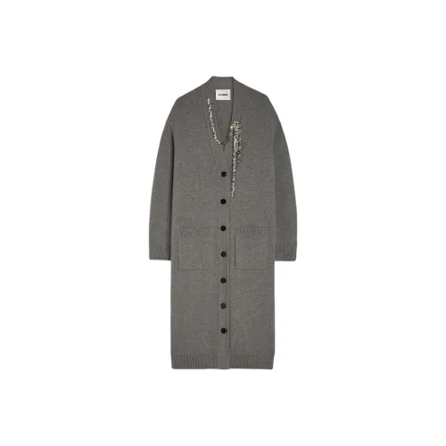 JIL SANDER Серый Женские Длинные Платья с Рукавами