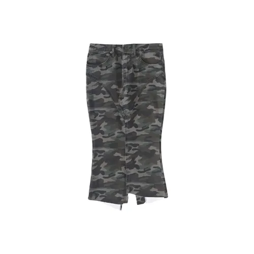 Shuhao Bai Деним Длинная Юбка Женская Камуфляж