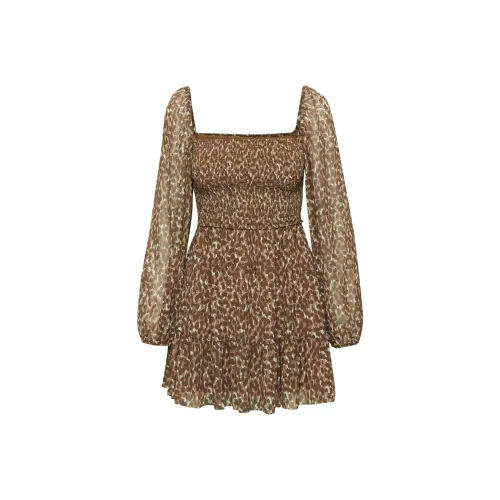 ARITZIA WILFRED Tempest Мини Платье Длинное Платье с Длинными Рукавами Женское Saville Коньяк Saville