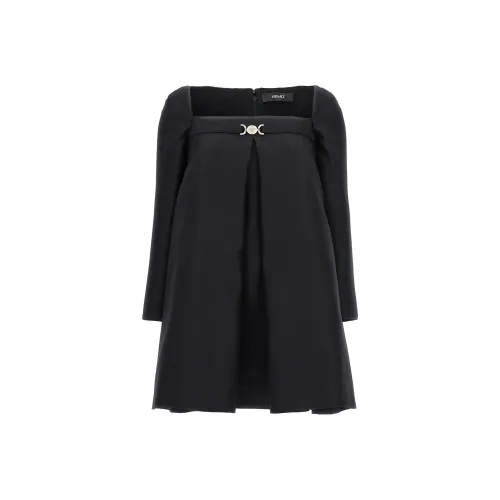 VERSACE Черное Женское Длинное Платье с Рукавами