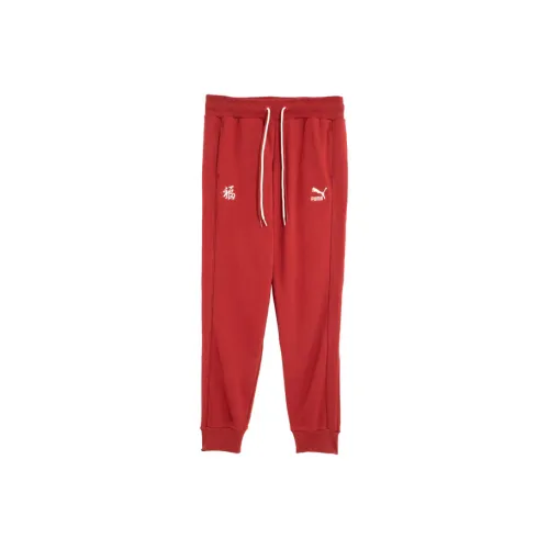 PUMA Вязаные спортивные брюки женские красные