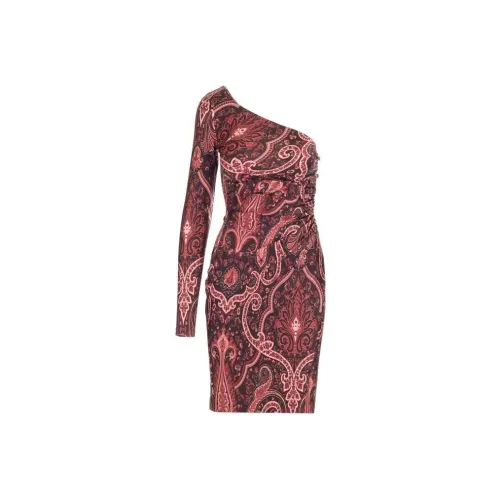 ETRO Red Женские Длинные Рукава Платья