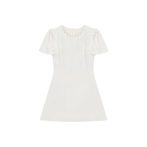 DATIANXIN Короткий рукав Платье Женское Жемчужно-белый