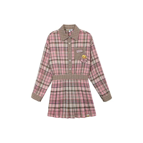 B.Duck Длинное платье с длинными рукавами женское розовое