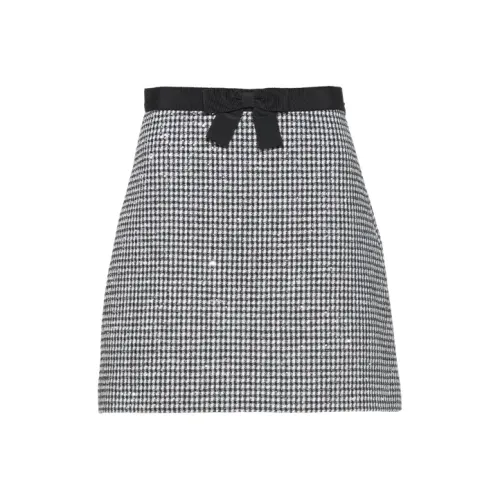 MIU MIU Черная Женская Повседневная Короткая Юбка