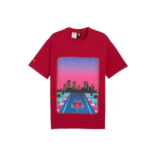 PUMA Scuderia Ferrari HP T Рубашка Мужская Темно-Красная