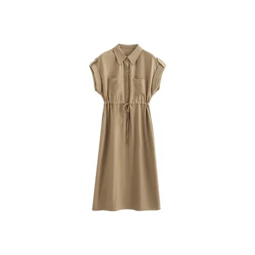 Initial Language Короткий рукав Платье Женское