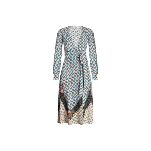 ETRO Синий Женские Длинные Платья с Рукавами