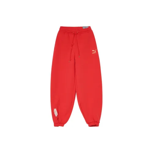 PUMA Вязаные спортивные брюки женские красные