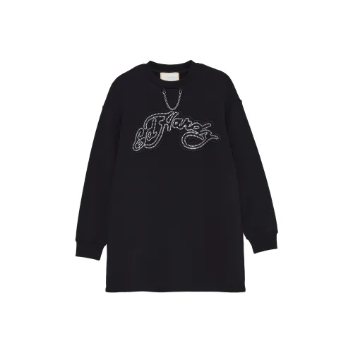 Ed Hardy Черное платье E1PAW104 женское с длинным рукавом