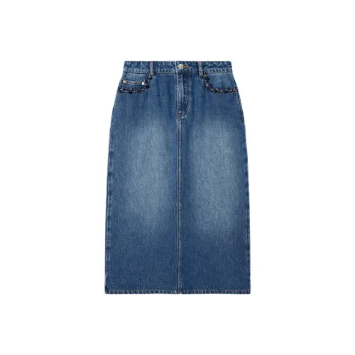 Goodland Denim Long Skirt Women's Vintage Blue Goodland Деним Длинная Юбка Женская Винтажный Синий