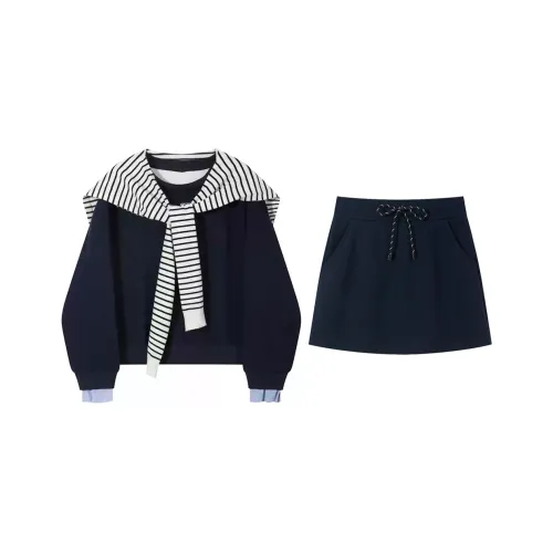 FLIM Комплект Свитшот Женский Темно-Синий