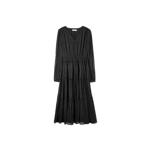 SENTUBILA Длинное платье с длинными рукавами женское черное