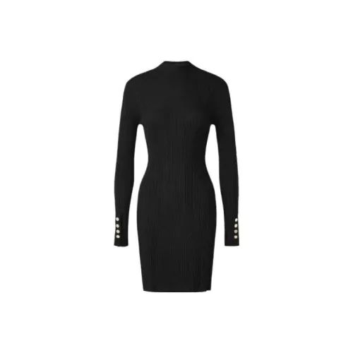 KARL LAGERFELD Длинное платье с длинными рукавами женское черное