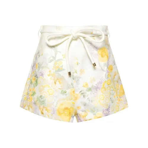 Zimmermann SS24 Повседневные шорты Женские Светло-желтые